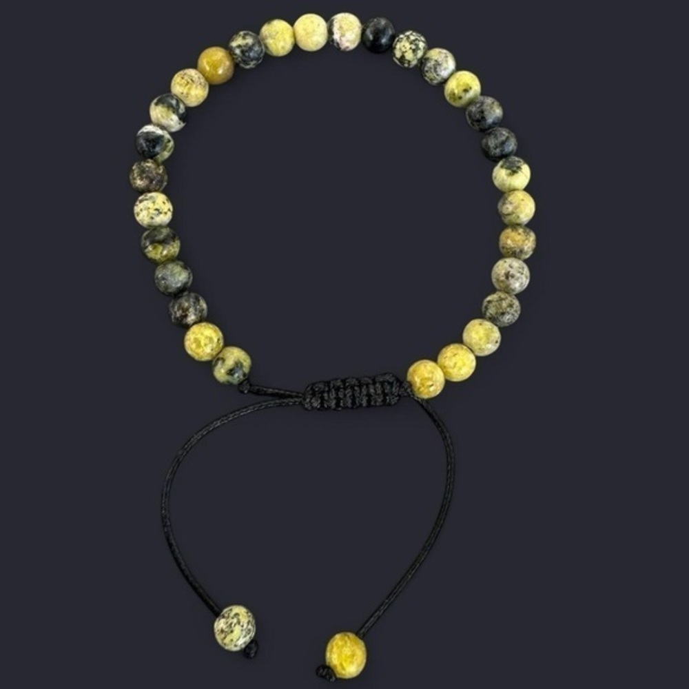 Serpentine Adjustable Gemstone Bead Bracelet 6mm